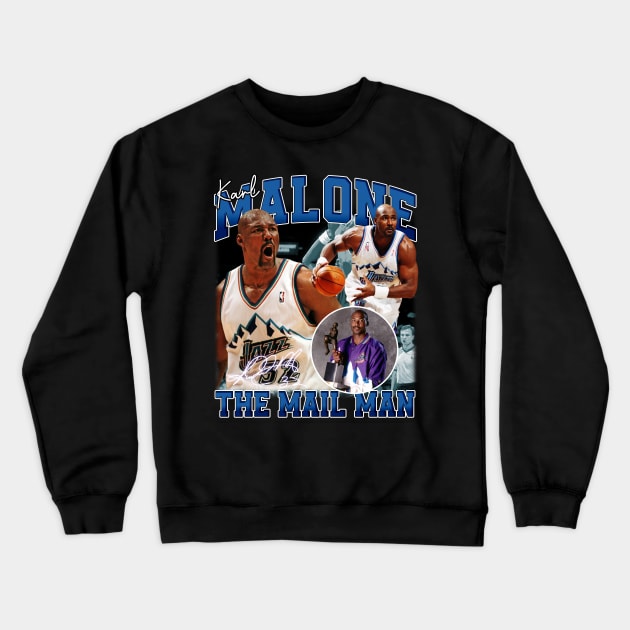 Karl Malone The Mail Man Basketball Legend Signature Vintage Retro 80s 90s Bootleg Rap Style Crewneck Sweatshirt by CarDE